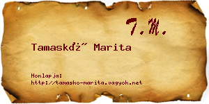Tamaskó Marita névjegykártya